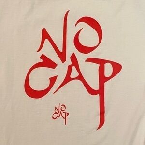 No Cap Graphic T-shirt Mens Medium White Red Xray